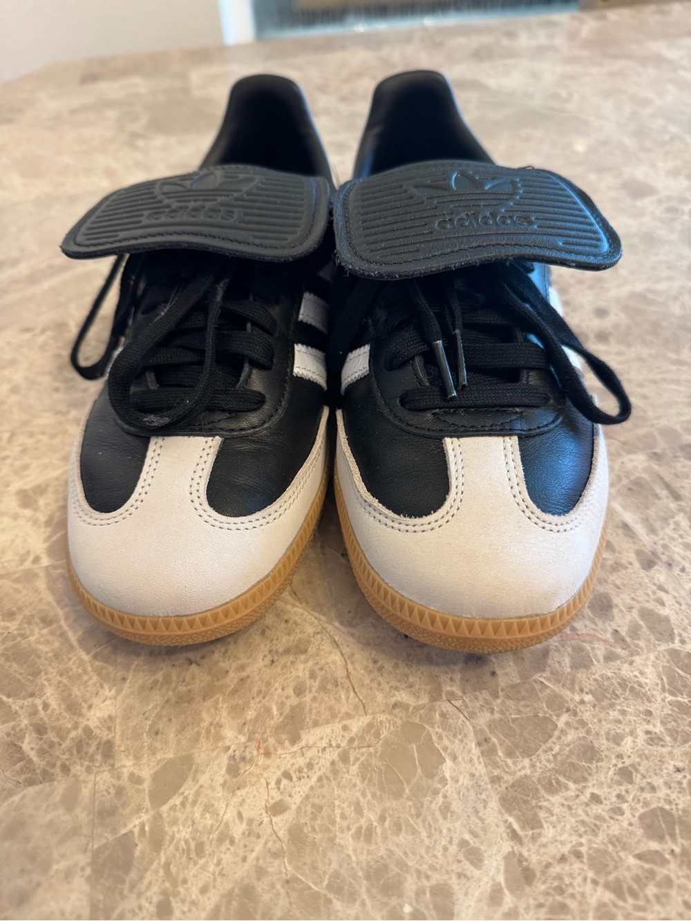 adidas Samba Long Tongue Shoes Core Black White Cloud Gold Metallic M 6.5/W 7.5 - Picture 2 of 15